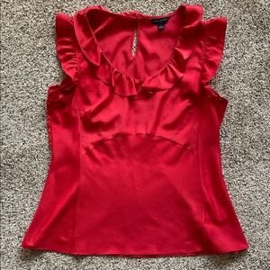 Banana Republic Elegant Red Ruffle Top